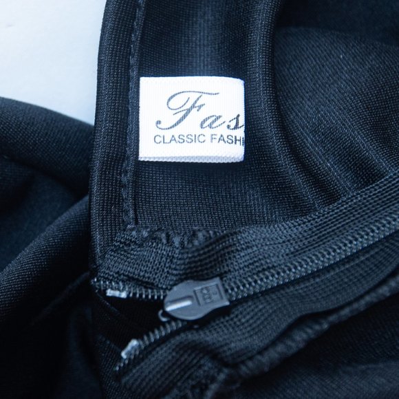 Fashion Hi-Low Off the shoulder Black Dress Size 12 - Picture 5 of 5